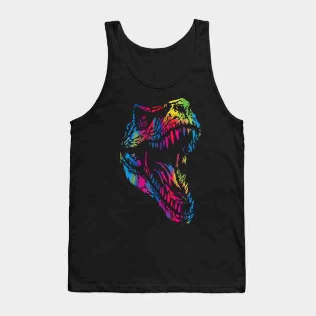 Vibrant T-Rex Tank Top by Daletheskater